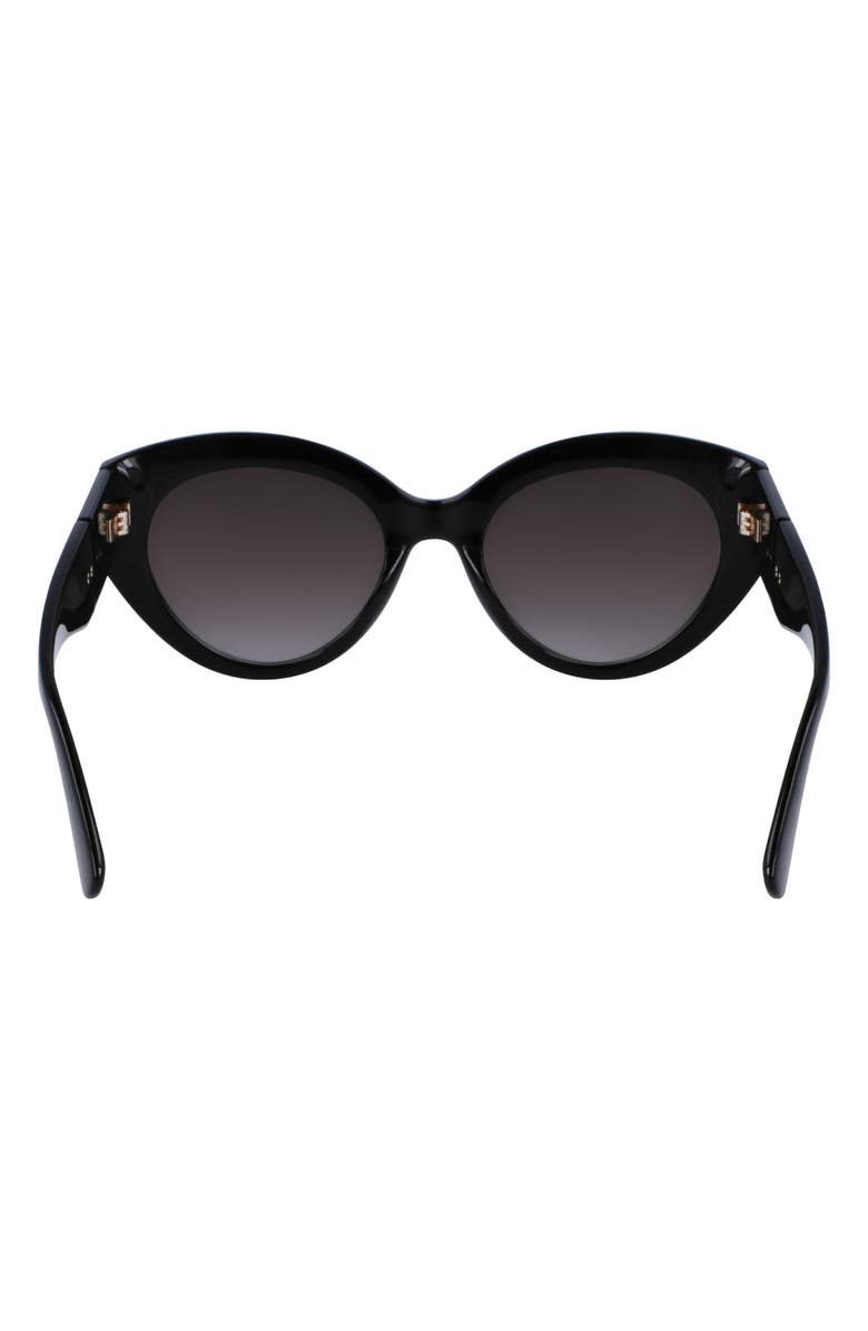 Longchamp Roseau 54mm Gradient Cat Eye Sunglasses, Alternate, color, Black