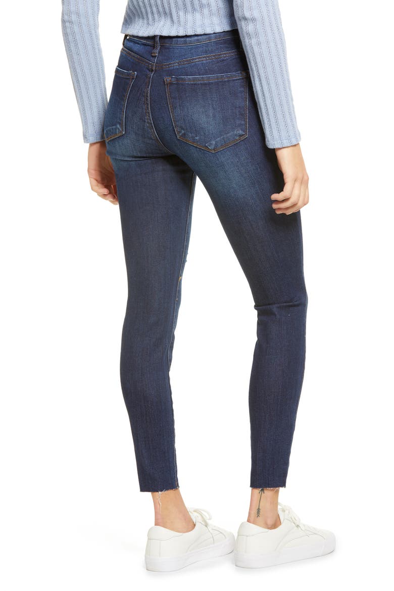 Ellie High Rise Raw Hem Ankle Jeans, Alternate, color, LAS FLORES CANYON