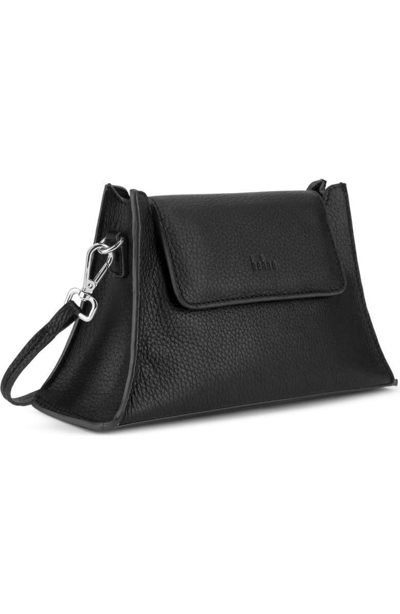 behno Mini Winnie Pebble Leather Crossbody Bag, Alternate, color, Black