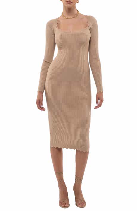 Blu Pepper Ribbed Scallop Knit Dress