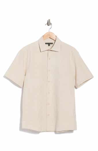 Quill Short Sleeve Cotton & Linen Button-Up Shirt