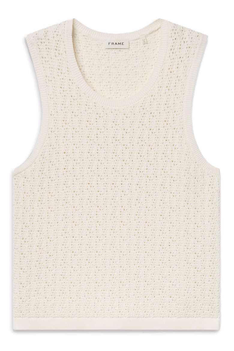 Open Stitch Sleeveless Sweater, Alternate, color, OFF WHITE
