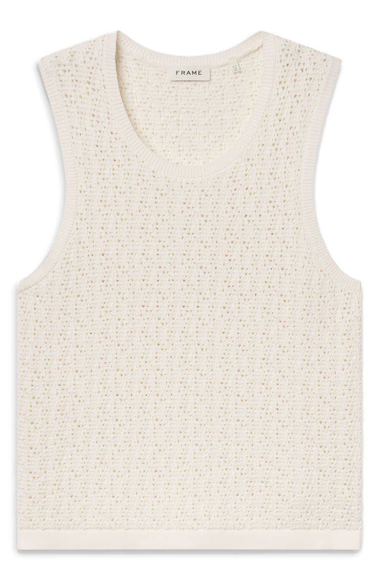 FRAME Open Stitch Sleeveless Sweater, Alternate, color, Off White
