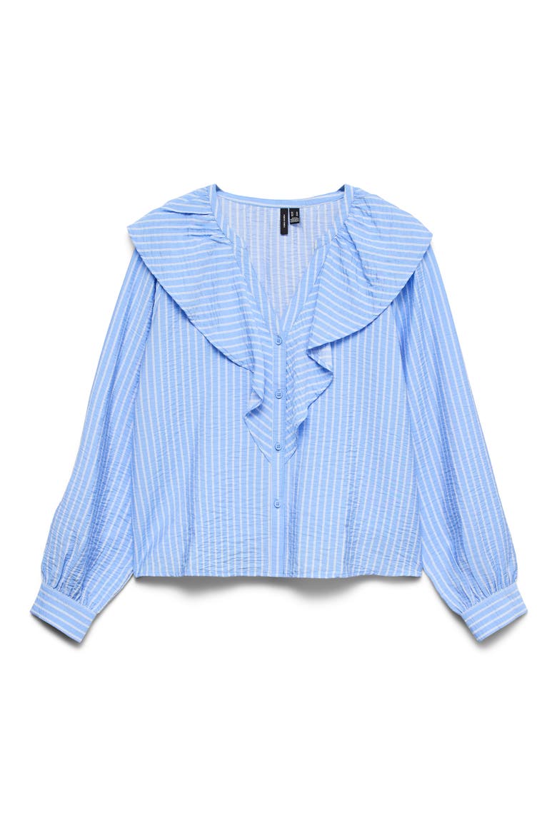 Kaja Frill Shirt, Alternate, color, VISTA BLUE STRIPES