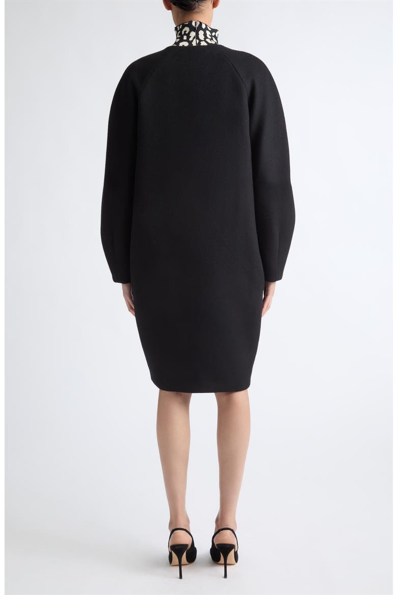 Double Breasted Wool Cocoon Coat, Alternate, color, BLACK
