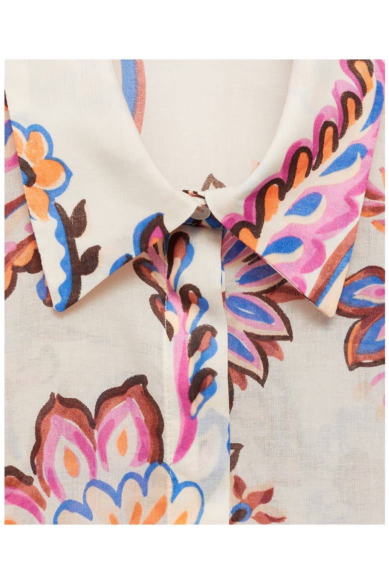 Floral Button-Up Shirt, Alternate, color, ECRU