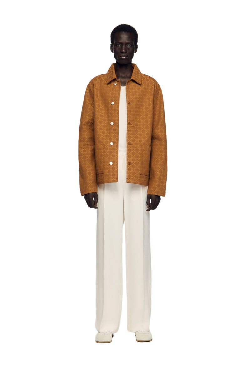 Square Cross denim jacket, Alternate, color, Camel