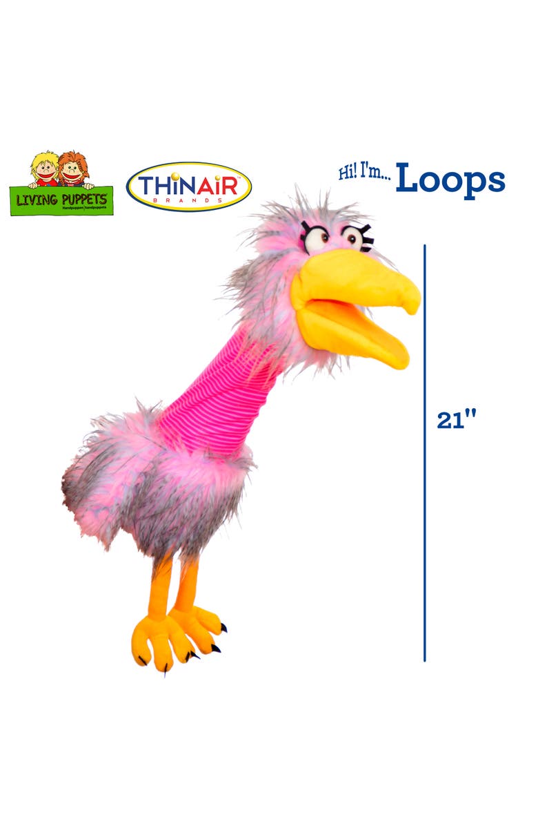 Living Puppets Loops The Pink Bird 21 Inch Plush Hand Puppet, Alternate, color, Pink