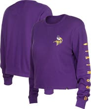 New Era Women's New Era Purple Minnesota Vikings Thermal Crop Long Sleeve T-Shirt