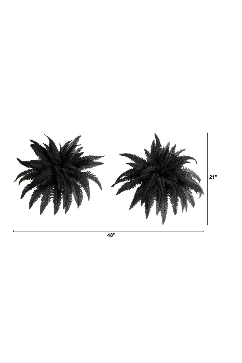 40-in Artificial Halloween Black Boston Fern - Set of 2, Alternate, color, Black