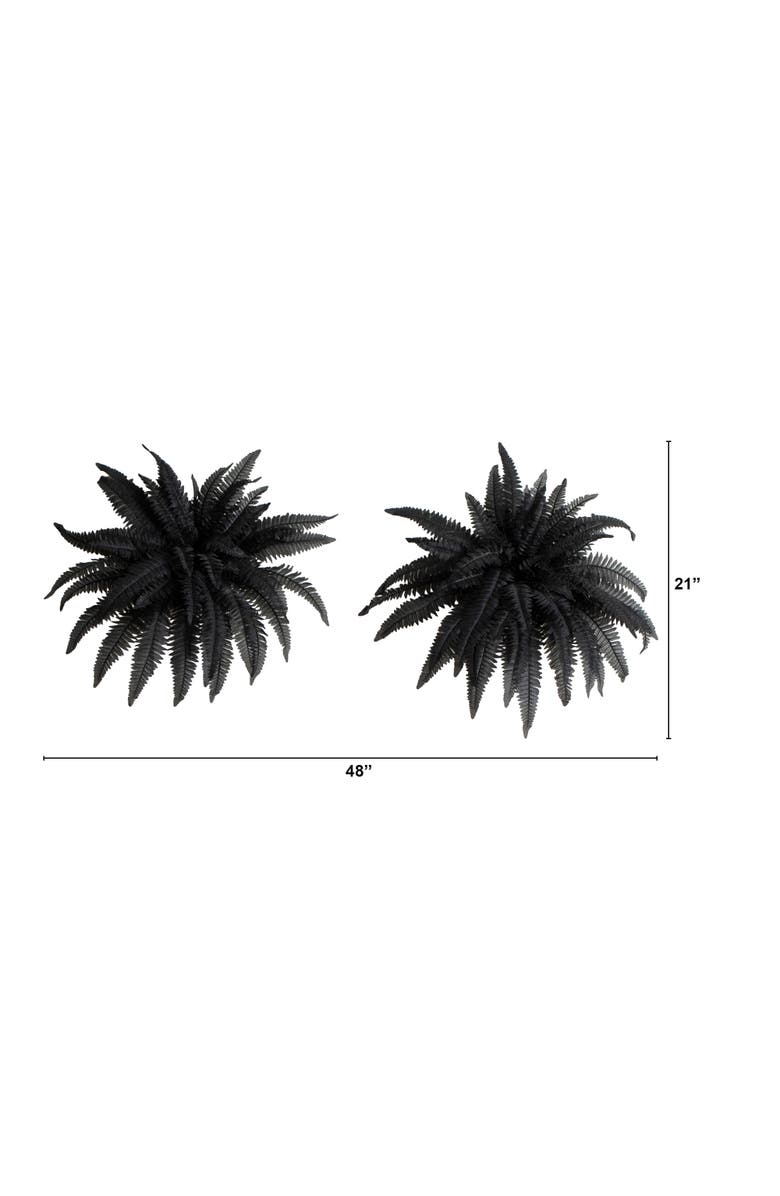 NEARLY NATURAL 40-in Artificial Halloween Black Boston Fern - Set of 2, Alternate, color, Black