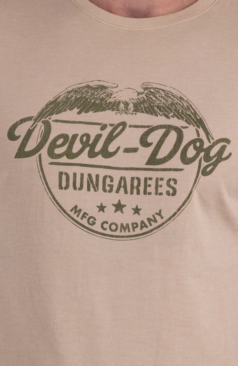Devil-Dog Dungarees Cotton Blend Graphic T-Shirt, Alternate, color, Heather Tan