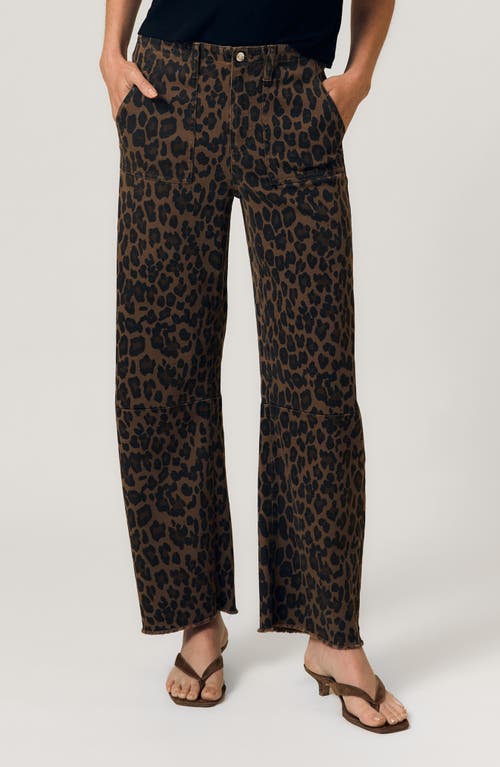 Le Jean Utility Raw Hem Barrel Jeans In Multi