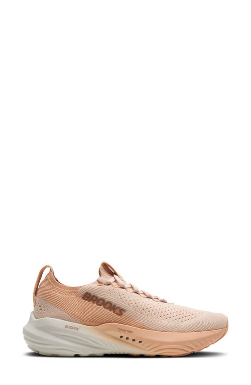 Brooks Glycerin Stealthfit 22 Running Shoe In Almond Peach/almond/portabella