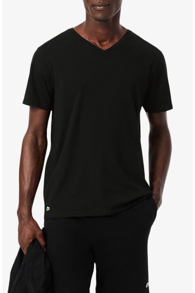 3-Pack Cotton V-Neck T-Shirts, Main, color, BLACK