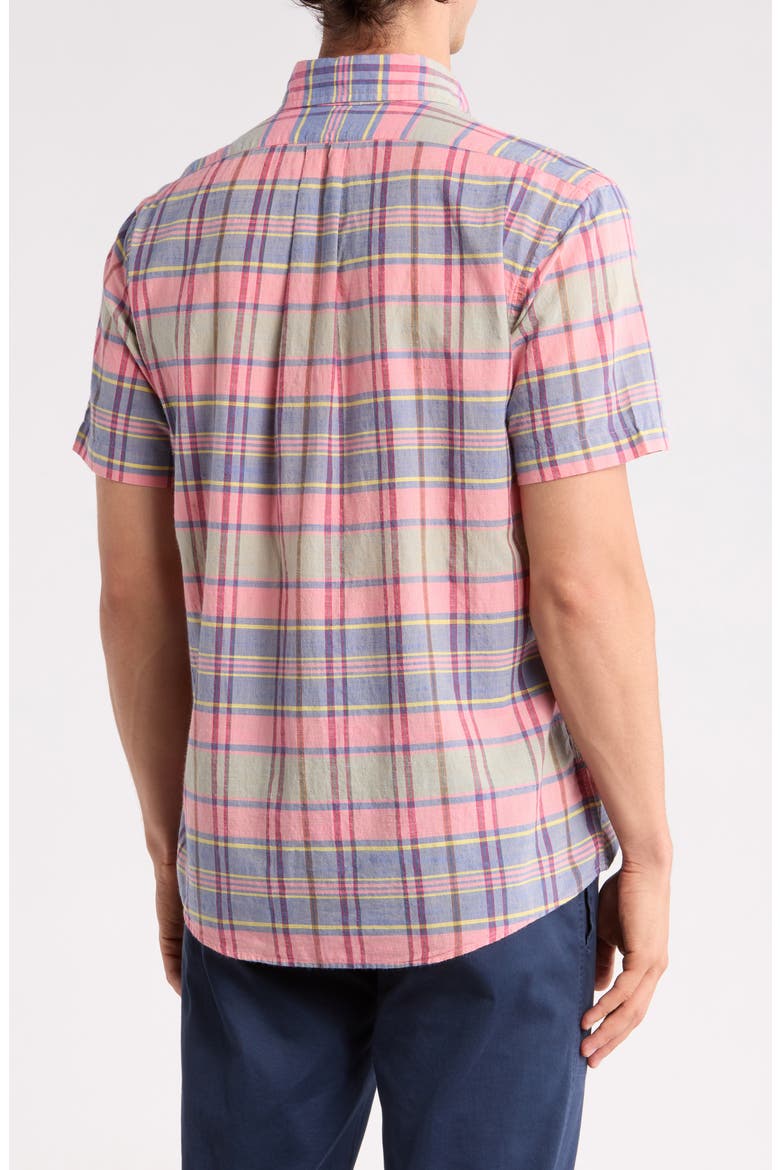 Sport Fit Short Sleeve Cotton Button-Up Shirt, Alternate, color, BAROQUE ROSE PLAID