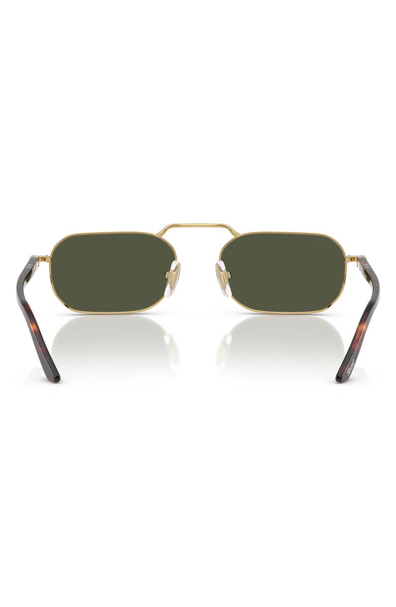 Persol 57mm Polarized Rectangular Sunglasses, Alternate, color, Gold/ Green