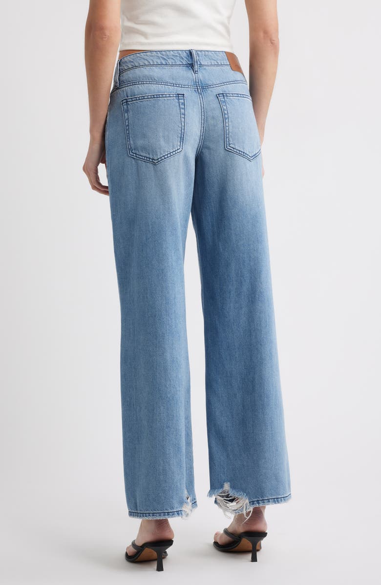 HIDDEN JEANS Raw Hem Crossover Waist Ankle Wide Leg Jeans, Alternate, color, Lt.wash