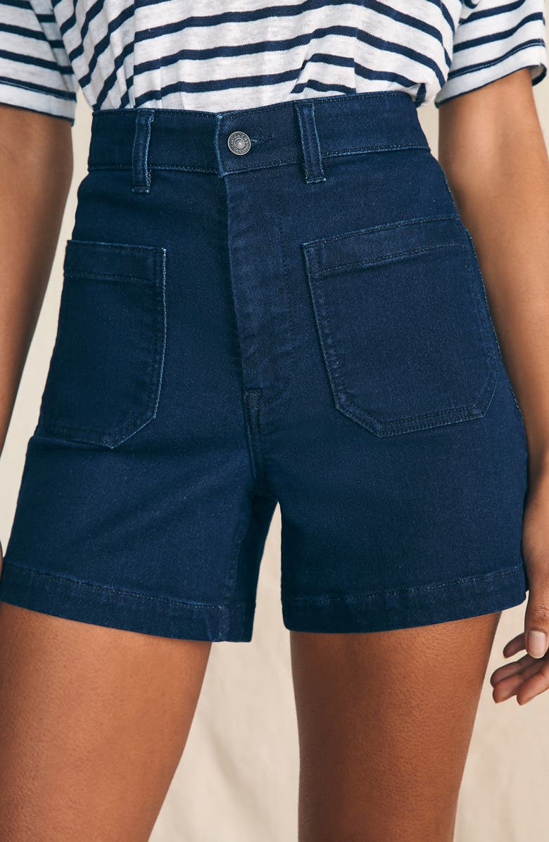 Faherty High Waist Denim Shorts, Alternate, color, 