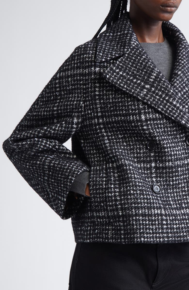 Dolce&Gabbana Double Breasted Plaid Crop Jacket, Alternate, color, Quadri-Check-Tartan