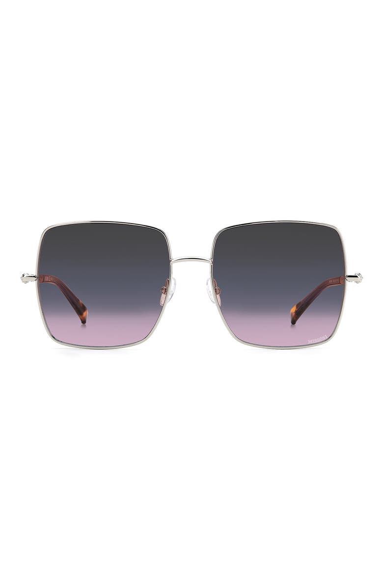 58mm Square Oversize Sunglasses, Main, color, PALLADIUM