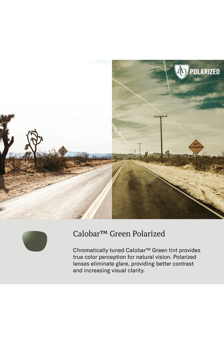 AO Eyewear Hudson 57mm Square Nylon Polarized, Alternate, color, Black - Gnn-P