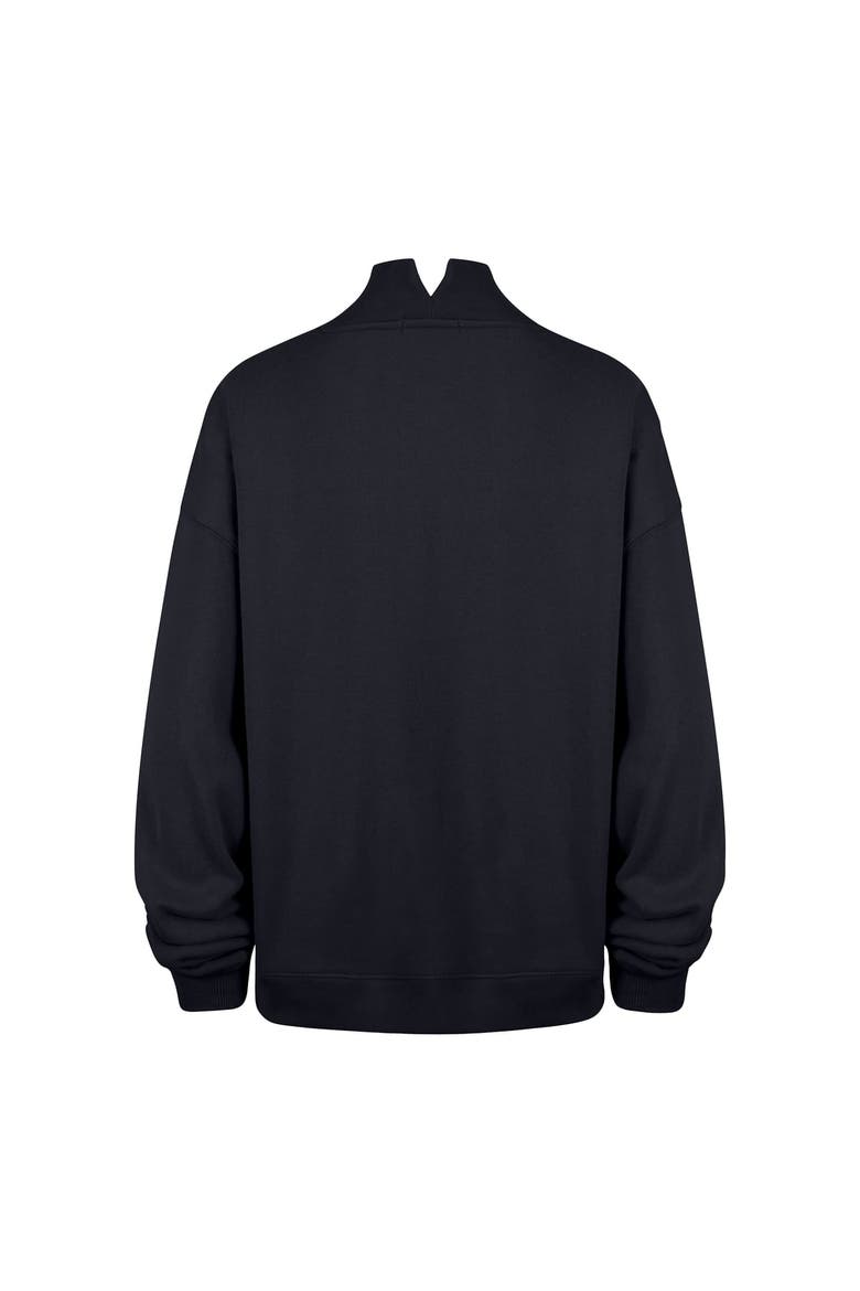 Women's '47 Navy Detroit Tigers Oversized Vantage Mock Neck Sweatshirt, Alternate, color, Navy