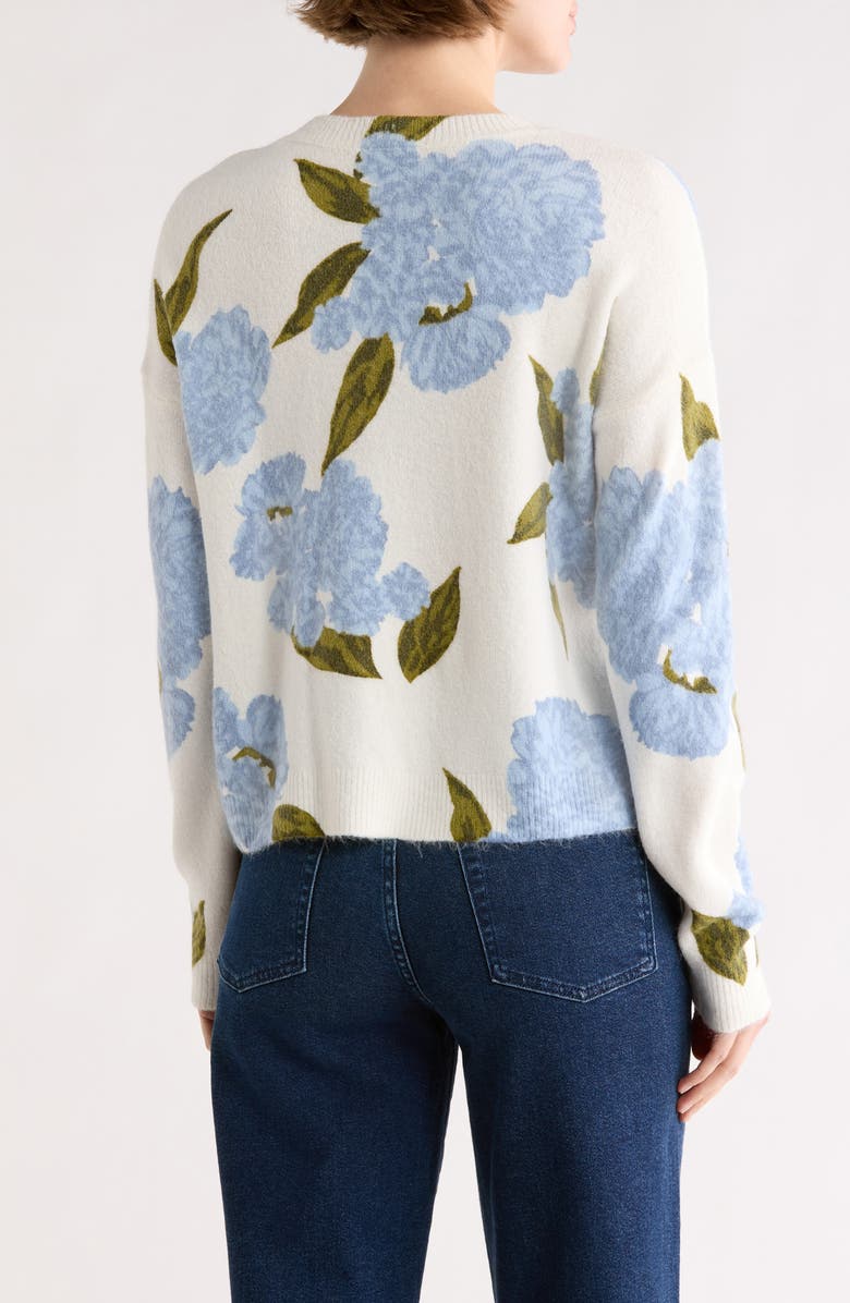 CeCe Floral Crewneck Sweater, Alternate, color, Rosa Jubil