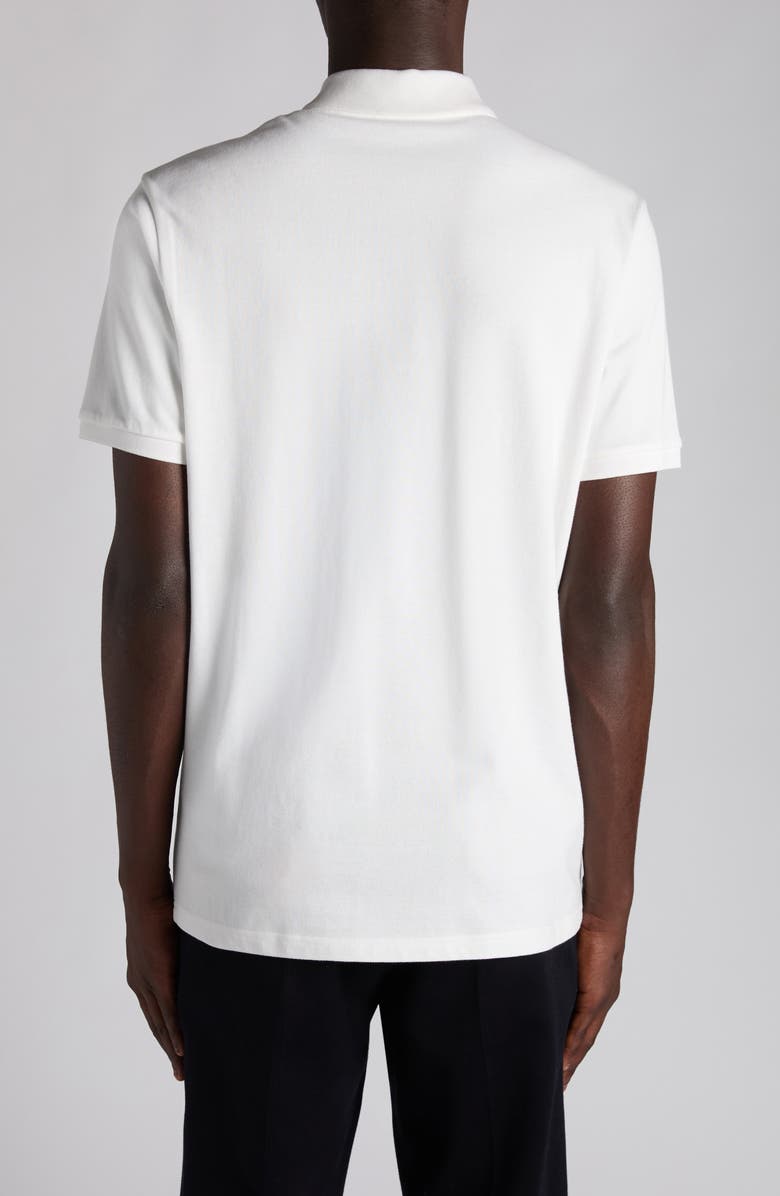 Moncler Logo Patch Cotton Piqué Polo, Alternate, color, Bright White
