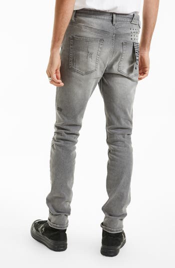 Ksubi Chitch Prodigy Trashed Ripped Slim Fit Stretch Denim Jeans 