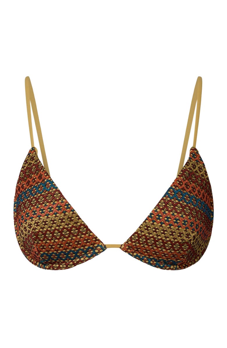 Onia Liana Bikini Top, Alternate, color, Pale Gold Multi