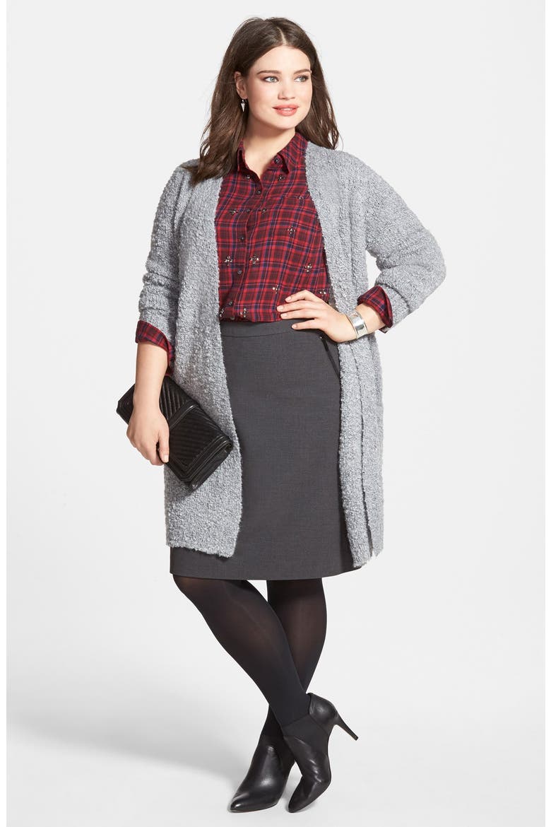 Zip Pocket A-Line Skirt, Alternate, color, GREY DARK HEATHER