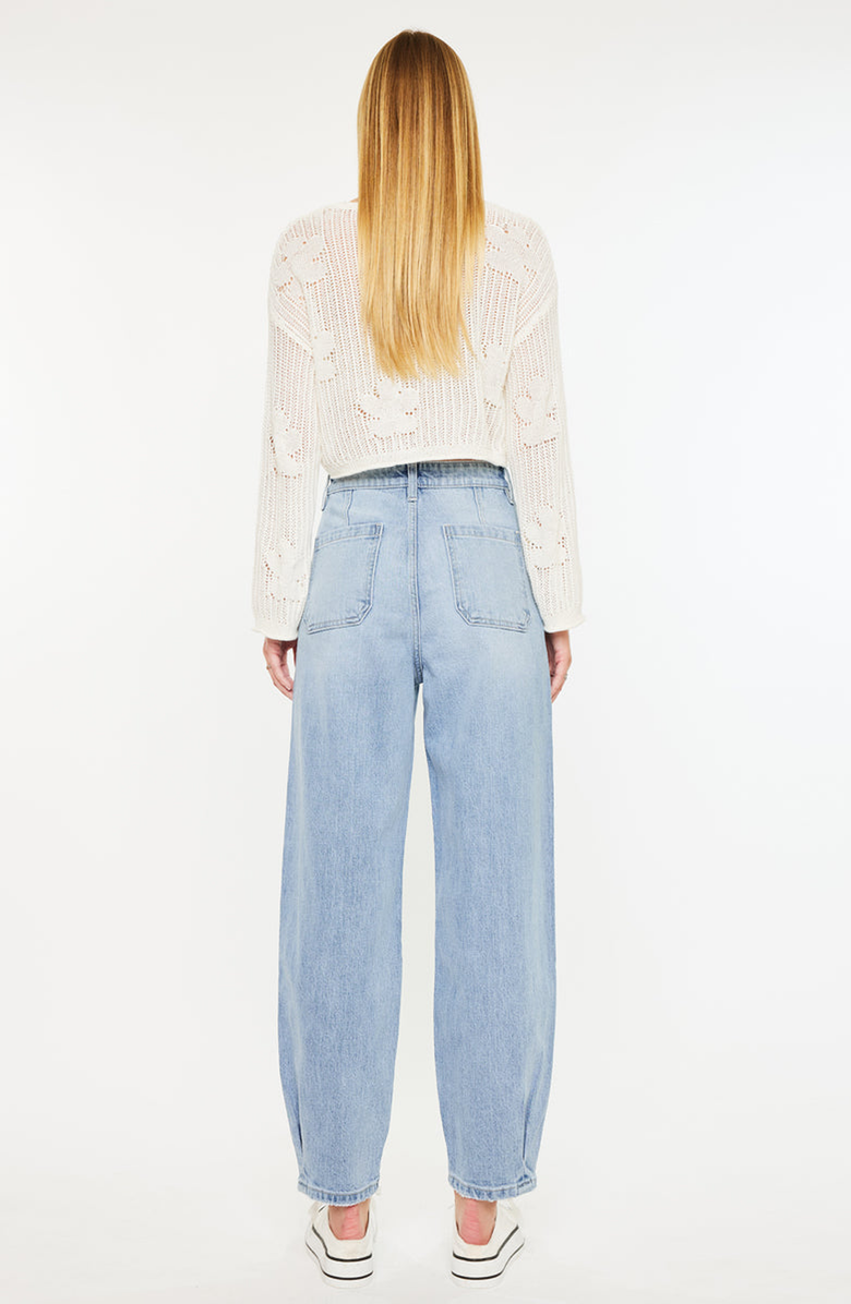 KanCan Rea Ultra High Rise Wide Tapered Fit Jeans, Alternate, color, Light Wash