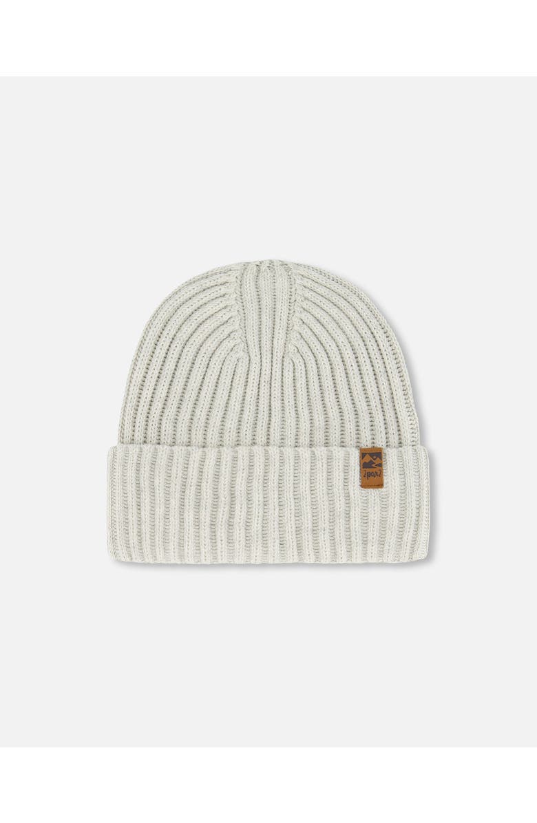 Deux par Deux Kids Unisex Cuffed Knit Hat Off-White, Main, color, 