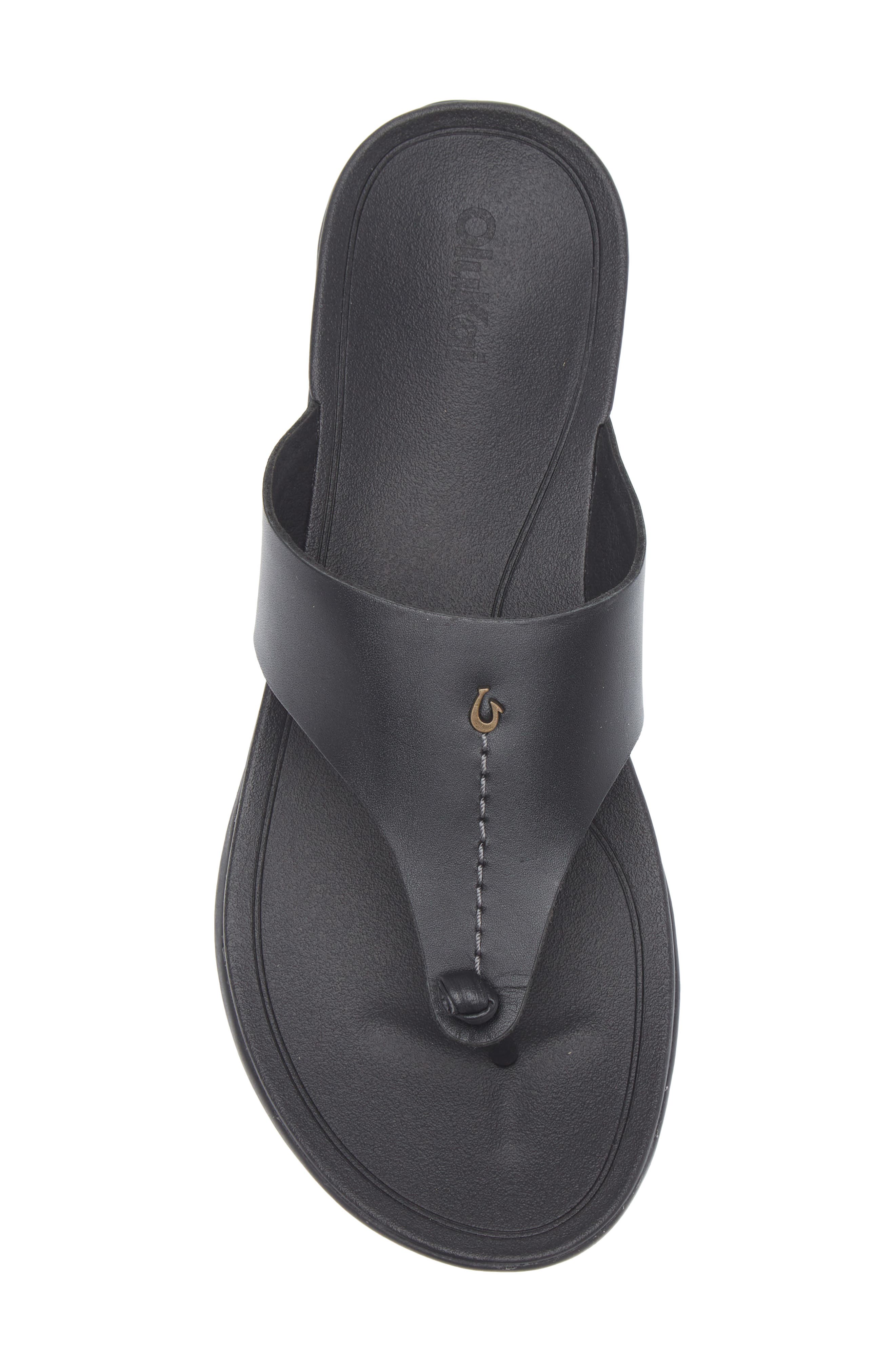 OluKai Ho'opio Mele Flip Flop, Alternate, color, Black / Black