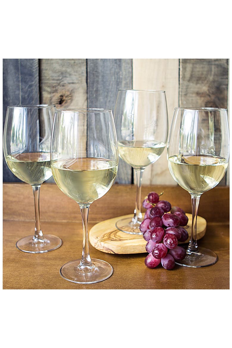 Set of 4 Personalized White Wine Glasses, Main, color, BLANK