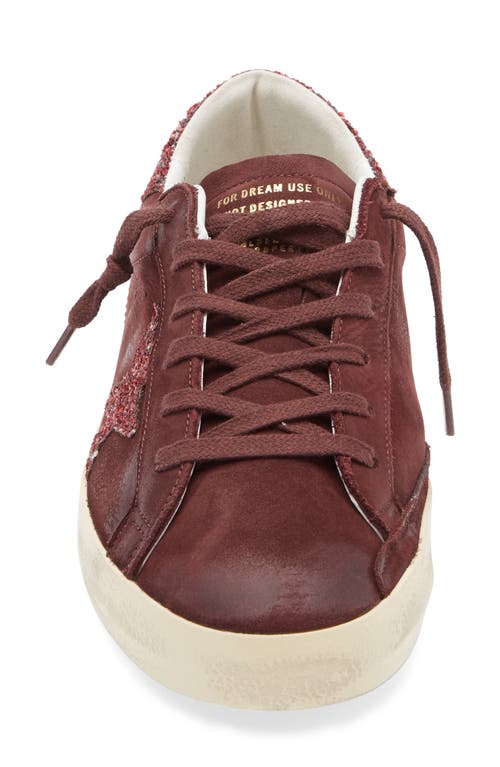 Golden Goose Super-star Low Top Sneaker In Burgundy