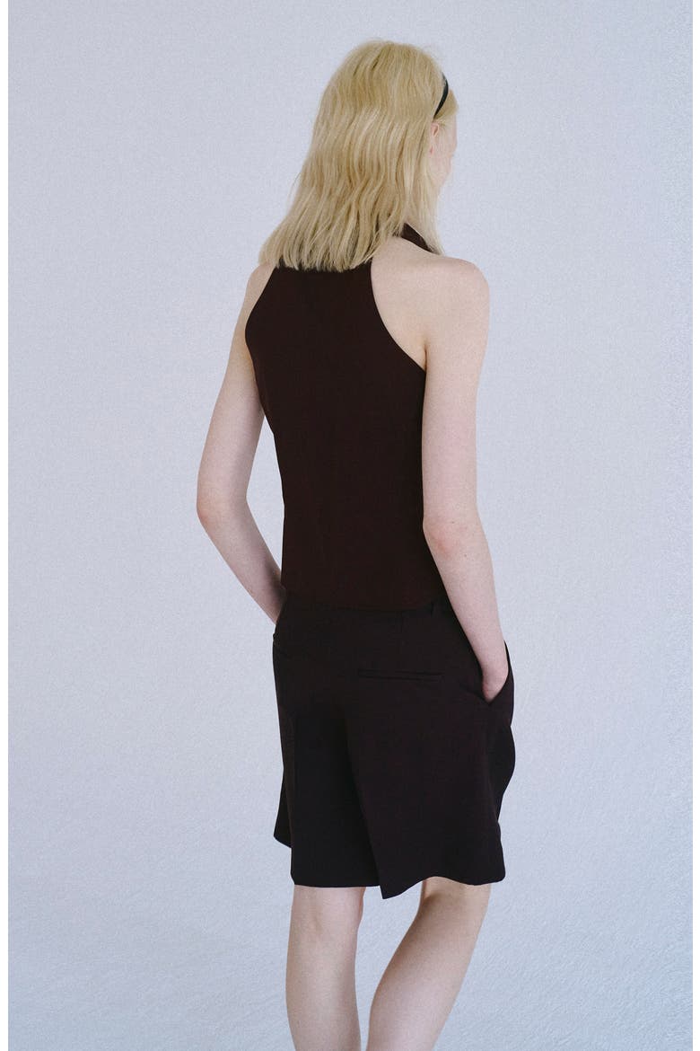 Ruched Sleeveless Top, Alternate, color, BROWN