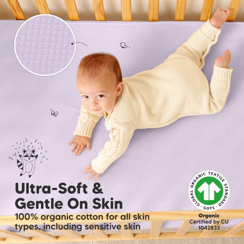 Keababies 2-pack Quin Protect+ Waterproof Crib Mattress Protector In Lilac