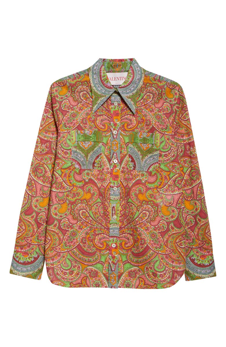 Valentino Garavani Paisley Button-Up Shirt, Alternate, color, Pink Multi