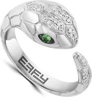 EFFY Sterling Silver Diamond & Tsavorite Snake Ring