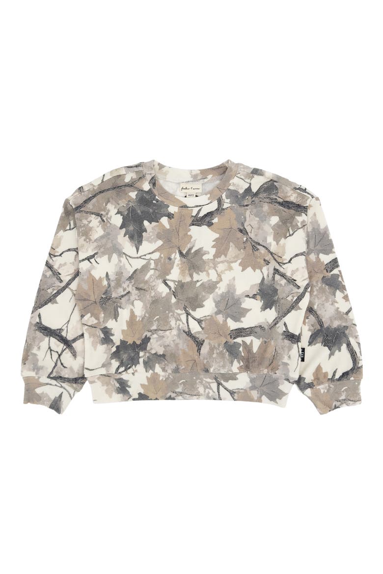 Kids' Camo Hacci Sweatshirt & Joggers Set, Alternate, color, IVORY
