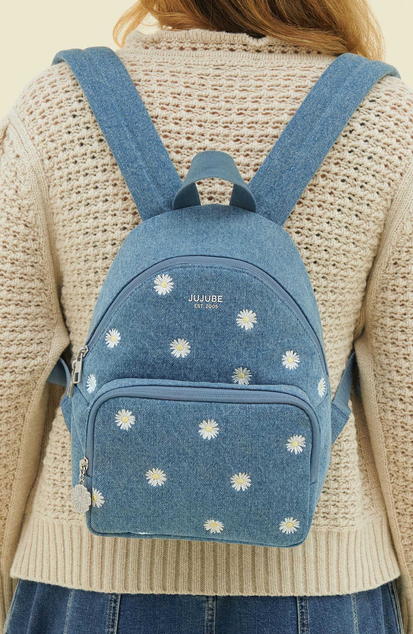 JuJuBe Everyday Mini Diaper Backpack, Alternate, color, Denim Daisies