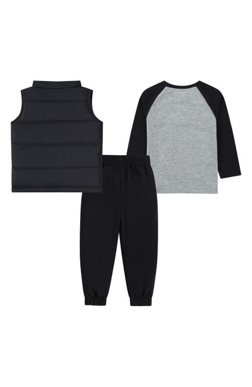 Nike Colorblock Puffer Vest, Logo T-shirt & Fleece Joggers Set In Multi