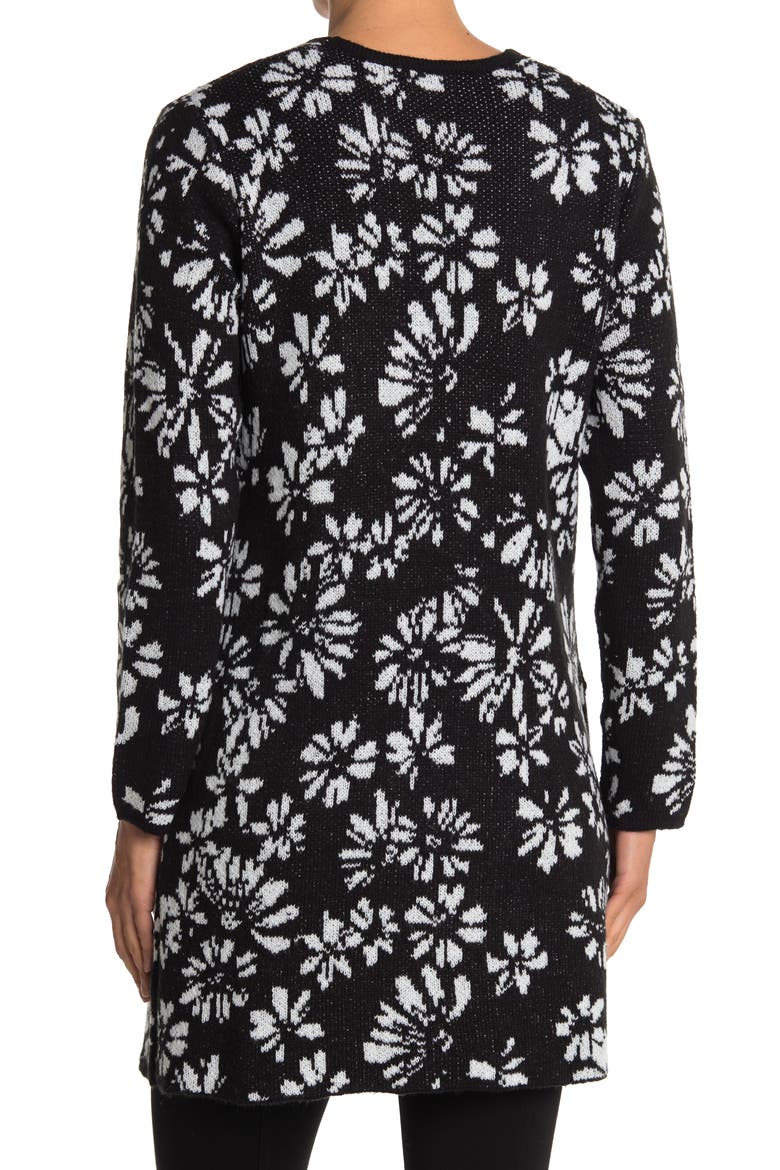 Randee Long Patterned Cardigan, Alternate, color, DAISY