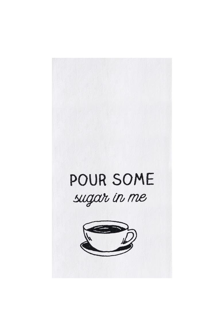 Pour Sugar Kitchen and Bathroom Embroidered Hand Towel, Main, color, Black
