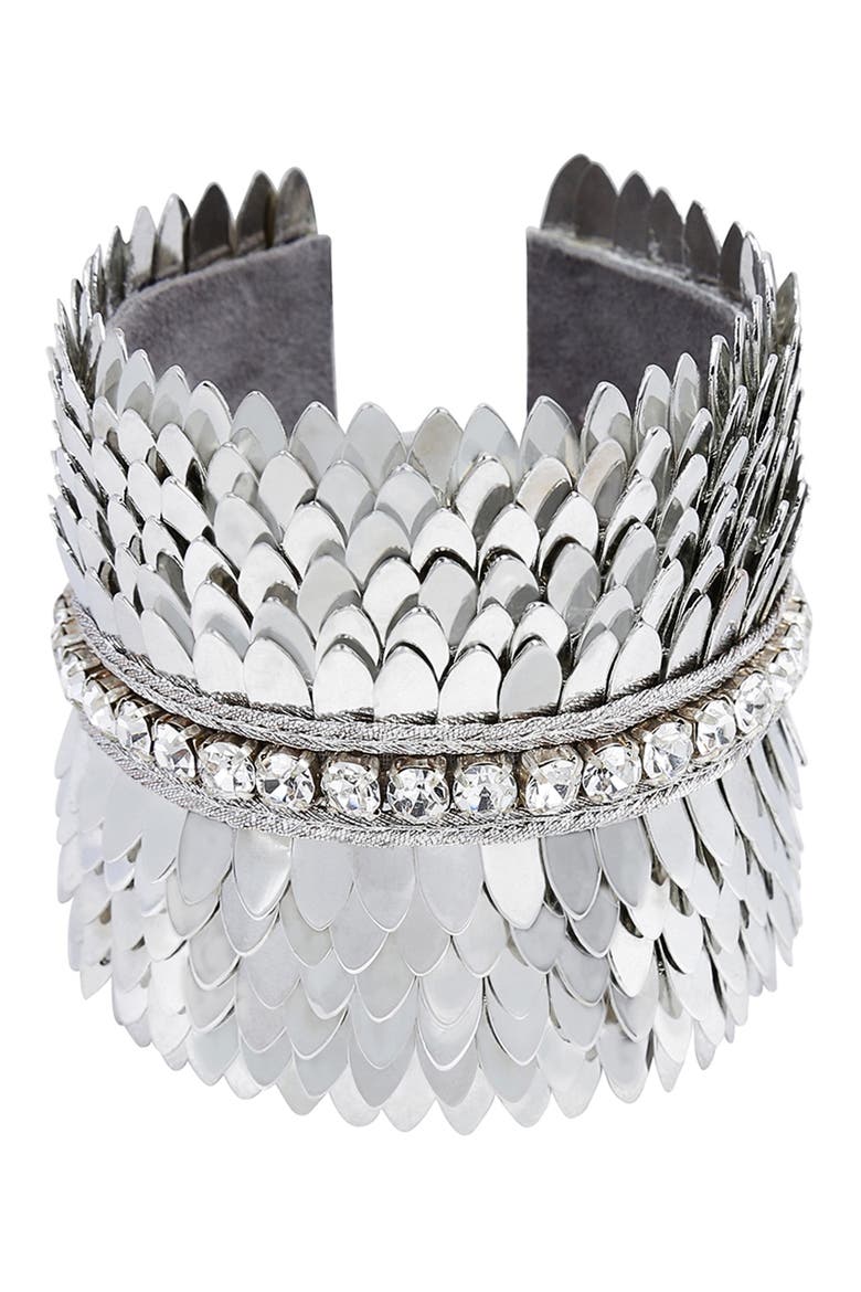Gigi Cuff Bracelet, Main, color, SILVER