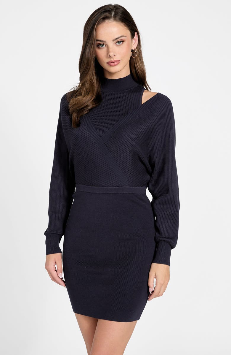 GUESS Anita Dolman Long Sleeve Sweater Minidress, Alternate, color, Blue