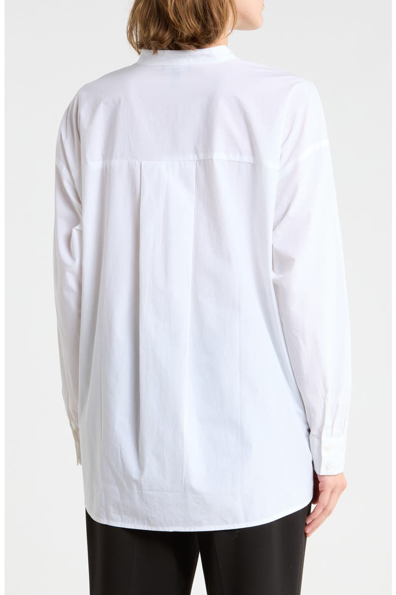 Organic Cotton Mandarin Collar Shirt, Alternate, color, WHITE