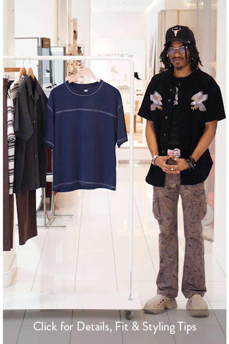 Contrast Coverstitch Cotton Jersey T-Shirt video